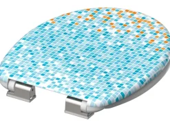 Eisl WC-Sitz Duroplast Mosaik Blau-Orange mit doppelter Absenkautomatik