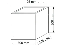 Elegant Einrichten Pflanzkübel Fiberglas Stein-Optik Quadratisch 40x40x40cm Weiß