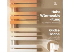 Emke Badheizkörper Oval Röhren 174x50cm 683W Handtuchwärmer für Badezimmer Handtuchtrockner