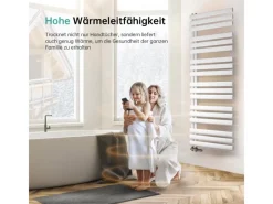 Emke Badheizkörper Oval Röhren 174x50cm 683W Handtuchwärmer für Badezimmer Handtuchtrockner