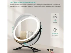 Emke Kosmetikspiegel Runder mit Beleuchtung 3 Farbtemperatur und Dimmbar 40cm