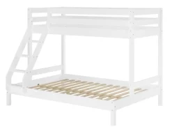 Erst-Holz Doppel-Etagenbett 90 x 200 cm und 140 x 200 cm Erwachsene Kiefer Weiß Modell 18 ohne Zubehör