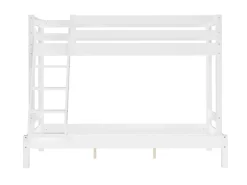 Erst-Holz Doppel-Etagenbett 90 x 200 cm und 140 x 200 cm Erwachsene Kiefer Weiß Modell 18 Rollrost inkl.