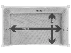 New Erst-Holz Kuscheliges Haustierbett Extra Groß 120 x 70 cm Kiefer Grau Rollrost und Matratze inkl.