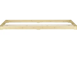 Erst-Holz Niedrigbett Futon Unbehandeltes Holz Loftbett 180 x 200 cm Fichte Tanne Modell 47 ohne Zubehör