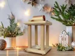 Online Erst-Holz Schöne Zirbenholzlaterne für Innenräume und Draußen als Dekoration