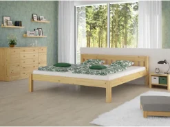 Discount Erst-Holz Stabiles Ehebett Holzbett Gästebett 180 cm x 200 cm Kiefer Massiv Modell 38 ohne Zubehör