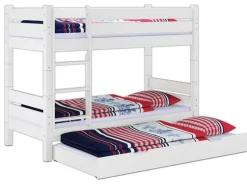 Erst-Holz Teilbares Etagenbett 100 x 200 Kiefer Weiß für Erwachsene Modell 16 ohne Zubehör
