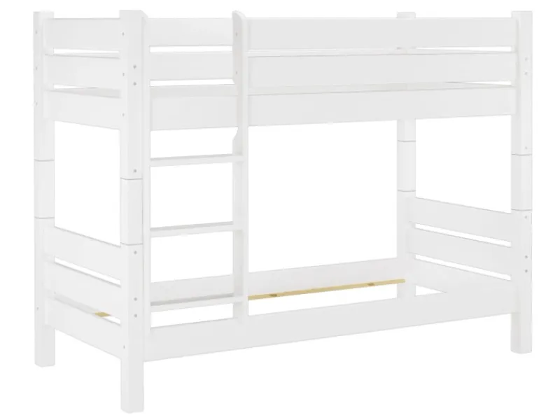 Erst-Holz Teilbares Etagenbett 100 x 200 Kiefer Weiß für Erwachsene Modell 16 ohne Zubehör
