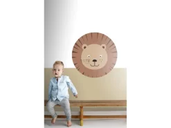 ESTAhome Selbstklebende Runde Tapete Tierköpfe Braun und Beige Ø 70 cm 158975