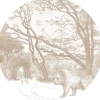 Clearance ESTAhome Selbstklebende Runde Tapete Wald Mit Waldtieren Beige Ø 70 cm 159072