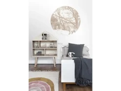 Clearance ESTAhome Selbstklebende Runde Tapete Wald Mit Waldtieren Beige Ø 70 cm 159072