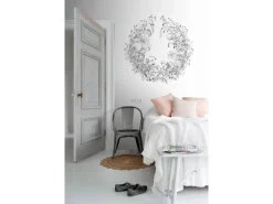 ESTAhome Selbstklebende Runde Tapete Blumenzeichnungen Schwarz-Weiß Ø 140 cm 159109