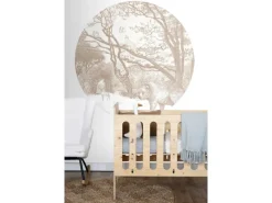 Clearance ESTAhome Selbstklebende Runde Tapete Wald Mit Waldtieren Beige Ø 140 cm 159085