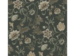 New ESTAhome Tapete Blumenmuster Schwarz und Grün 0.53 x 10.05 m 139417