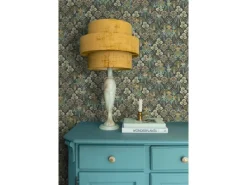 ESTAhome Tapete Blumenmuster im Jugendstil Grau Blau und Beige 50 x 900 cm