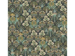 ESTAhome Tapete Blumenmuster im Jugendstil Grau Blau und Beige 50 x 900 cm
