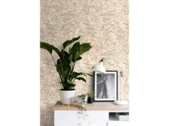 ESTAhome Tapete Feldblumen Terrakotta und Graugrün 50 x 900 cm