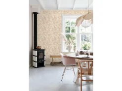 ESTAhome Tapete Feldblumen Terrakotta und Graugrün 50 x 900 cm