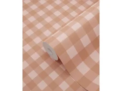 ESTAhome Tapete Karomuster Terrakottarosa 50 x 900 cm