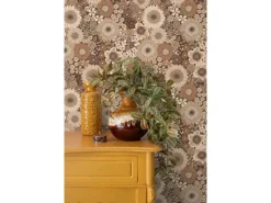 Discount ESTAhome Tapete Retro Blumen 50 x 900 cm Braun