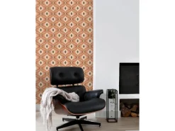 Clearance ESTAhome Tapete Retro-Ornamente Orange und Braun 50 x 900 cm 130986