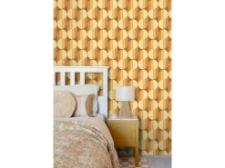 Outlet ESTAhome Tapete Retro-Ornamente Orange und Braun 50 x 900 cm