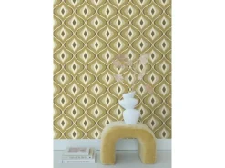 ESTAhome Tapete Retro-Ornamente Graugrün 50 x 900 cm 130987