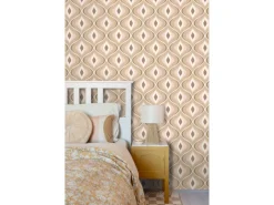 ESTAhome Tapete Retro-Ornamente Beige und Braun 50 x 900 cm