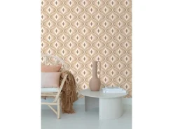 ESTAhome Tapete Retro-Ornamente Beige und Braun 50 x 900 cm