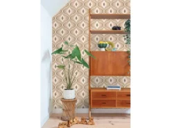ESTAhome Tapete Retro-Ornamente Beige und Braun 50 x 900 cm