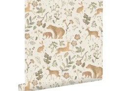 Online ESTAhome Tapete Wald Mit Waldtieren 7401 Crême-Weiß und Beige 53 cm x 1005 m