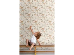 Online ESTAhome Tapete Wald Mit Waldtieren 7401 Crême-Weiß und Beige 53 cm x 1005 m