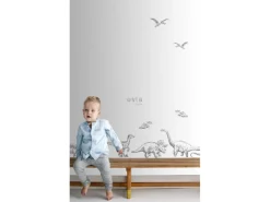 ESTAhome Wandtattoo Dinosaurier Schwarz-Weiß 47,5 cm x 66 cm 156105