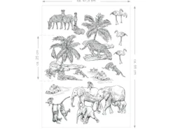 New ESTAhome Wandtattoo Dschungeltiere Schwarz-Weiß 47,5 cm x 66 cm 156106