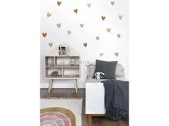 ESTAhome Wandtattoo Herzchen Terrakotta Rosa und Beige 47,5 cm x 66 cm 156112