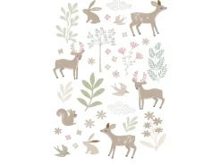 ESTAhome Wandtattoo Hirsche Beige und Grün 33 cm x 47,5 cm 156118