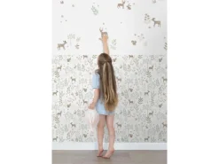 ESTAhome Wandtattoo Hirsche Beige und Grün 33 cm x 47,5 cm 156118