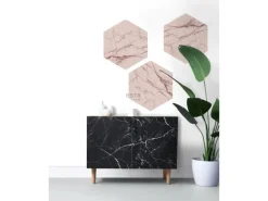 Hot ESTAhome Wandtattoo Marmor-Optik Graurosa 70 x 81 cm 159003