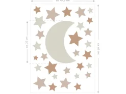 ESTAhome Wandtattoo Sternenhimmel Sandbraun und Terrakotta 47,5 cm x 66 cm 156110