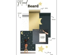 Best ESTAhome Wandtattoo Sternenhimmel Gelb 47,5 cm x 66 cm 156111