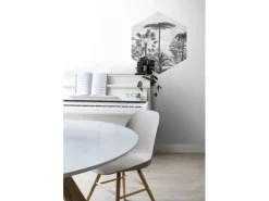 Discount ESTAhome Wandtattoo Tropische Landschaft Mit Palmen Schwarz-Weiß 70 x 81 cm 159000