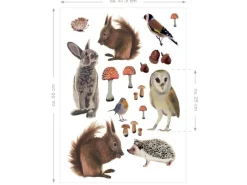 ESTAhome Wandtattoo Waldtiere Braun 47,5 cm x 66 cm 156101