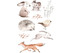 Best ESTAhome Wandtattoo Waldtiere Braun 33 cm x 47,5 cm 156116