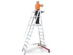 Euroline Premium 32777 Podestleiter Fahrbar 14 Stufen