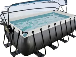 Online Exit Toys Exit Black Leather Pool Schwarz 400 x 200 x 122 cm m. Sandfilterpumpe, Abdeckung