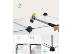 Feandrea Freigehege mit Bodenplatten 125 cm x 63 cm x 42 cm Weiß