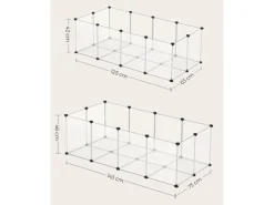 Feandrea Freigehege mit Bodenplatten 125 cm x 63 cm x 42 cm Weiß