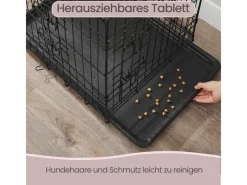 Feandrea Hundekäfig 92,5 cm x 57,5 cm x 64 cm Schwarz