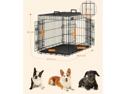 Feandrea Hundekäfig 92,5 cm x 57,5 cm x 64 cm Schwarz